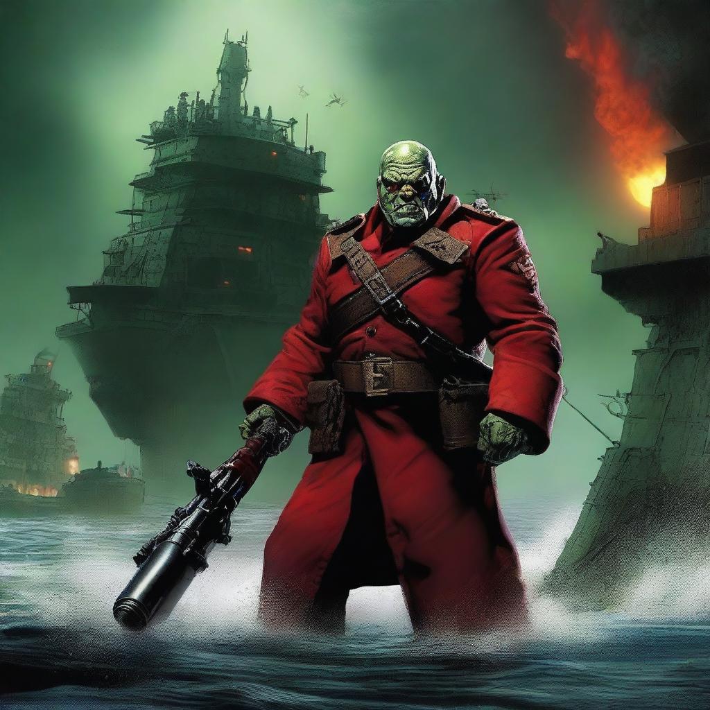 A parody of 'The Hunt for Red October' titled 'The Hunt for Red Orktober' featuring Sean Connery as a Warhammer 40k ork