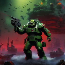 A parody of 'The Hunt for Red October' titled 'The Hunt for Red Orktober' featuring Sean Connery as a Warhammer 40k ork