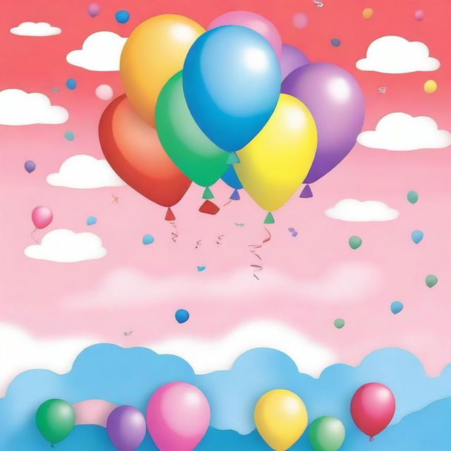 Create an image announcing the publication of a novel entitled 'Balloons'