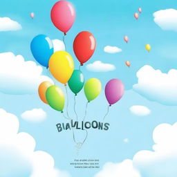 Create an image announcing the publication of a novel entitled 'Balloons'