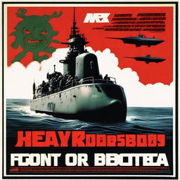 A movie poster depicting orks on a submarine, parodying the classic 'Hunt for Red October' poster