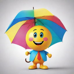 A friendly cartoon character named Mr. Positive, displaying cheerful and optimistic expressions. He wears vibrant colors and always carries a sunny umbrella.