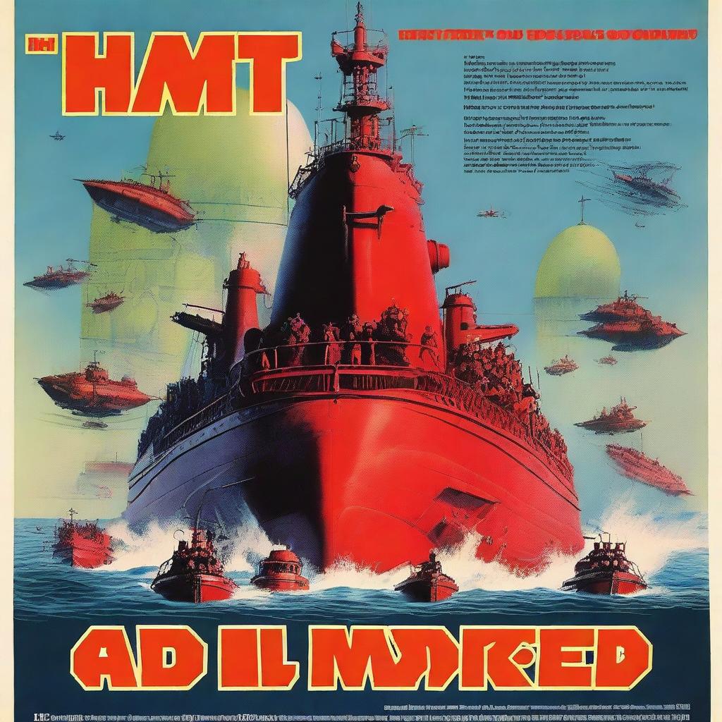 A movie poster titled 'The Hunt for Red Orktober' featuring Orks on a red submarine