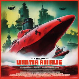 A movie poster titled 'The Hunt for Red Orktober' featuring Orks on a red submarine