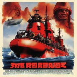 A movie poster titled 'The Hunt for Red Orktober' featuring Orks on a red submarine