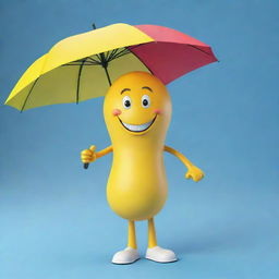 A friendly cartoon character named Mr. Positive, displaying cheerful and optimistic expressions. He wears vibrant colors and always carries a sunny umbrella.