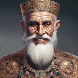 A portrait of a human man approaching old age, named Abadar