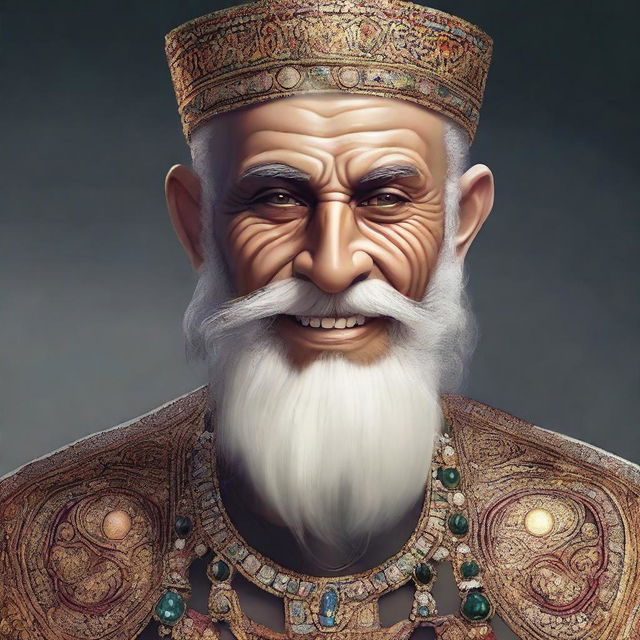 A portrait of a human man approaching old age, named Abadar