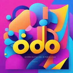 Create a vibrant and eye-catching music cover featuring abstract shapes and bright colors