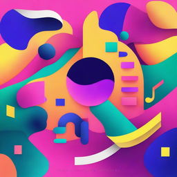 Create a vibrant and eye-catching music cover featuring abstract shapes and bright colors