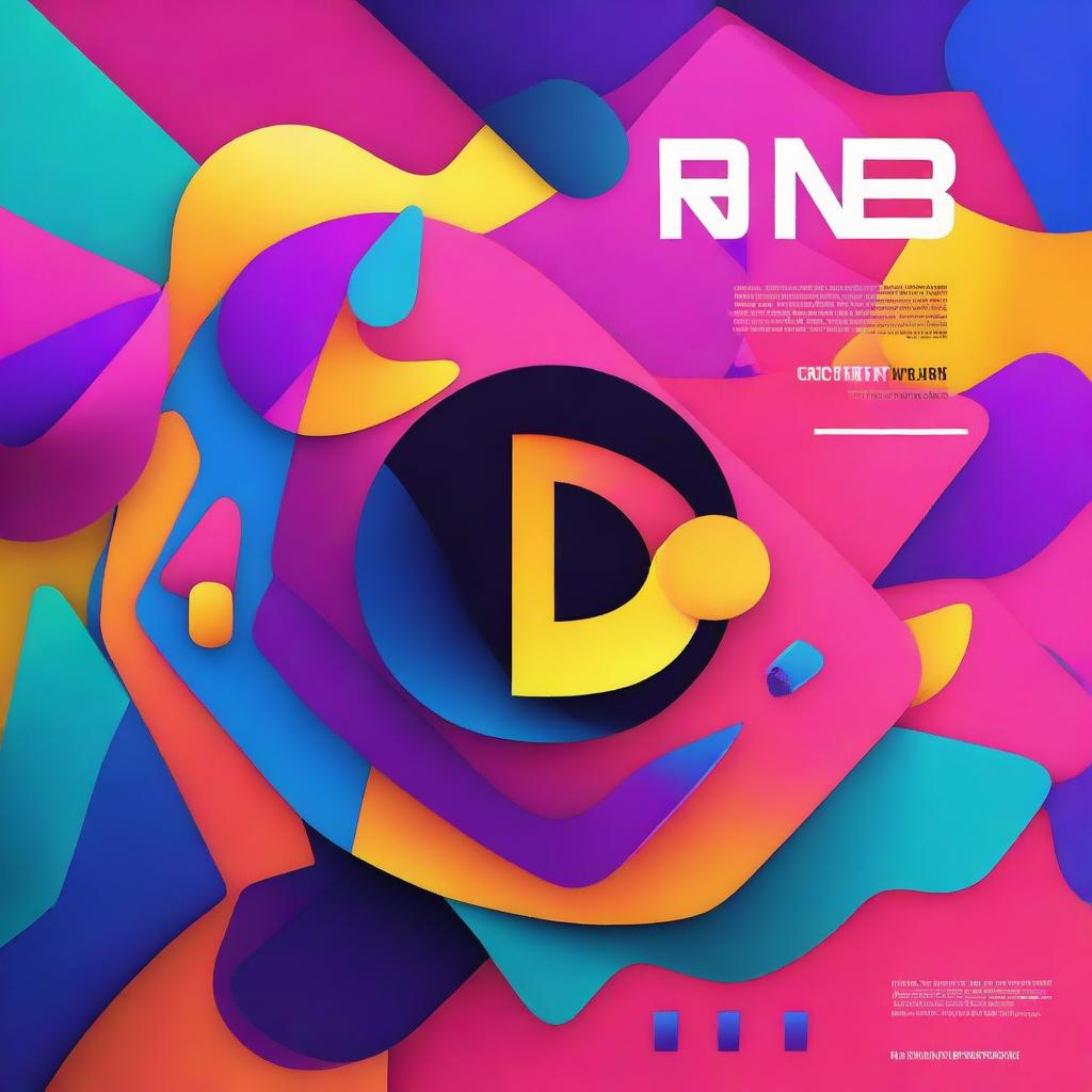 Create a vibrant and eye-catching music cover featuring abstract shapes and bright colors