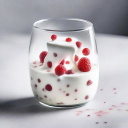 Create an image featuring bacteria in yogurt