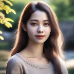 A highly realistic and lifelike depiction of a character named Sila, a 22-year-old woman with shoulder-length hair and a yellowish skin tone