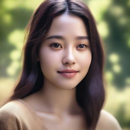 Create an ultra-realistic depiction of a character named Sila, a 22-year-old woman with shoulder-length hair and a yellowish skin tone