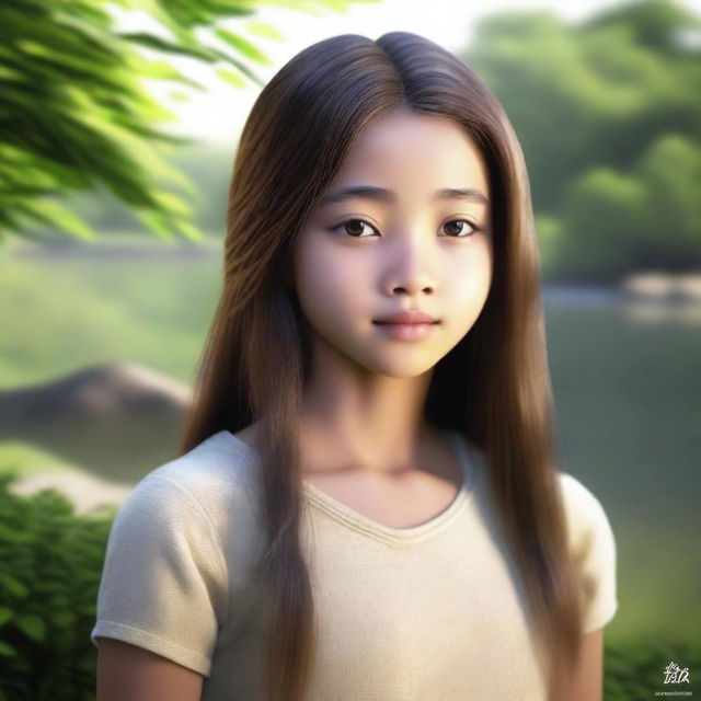 Create an ultra-realistic depiction of a character named Sila at the age of 10