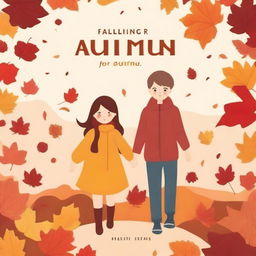 Create a book cover titled 'FALLING FOR AUTUMN'