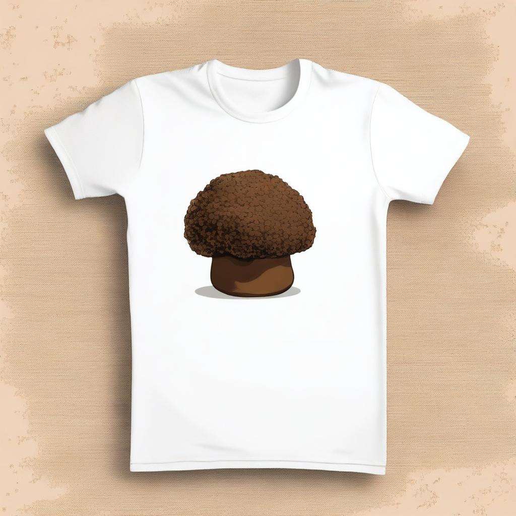 A stylish shirt featuring a detailed illustration of a truffle