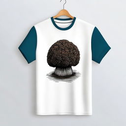 A stylish shirt featuring a detailed illustration of a truffle