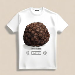 A stylish shirt featuring a detailed illustration of a truffle