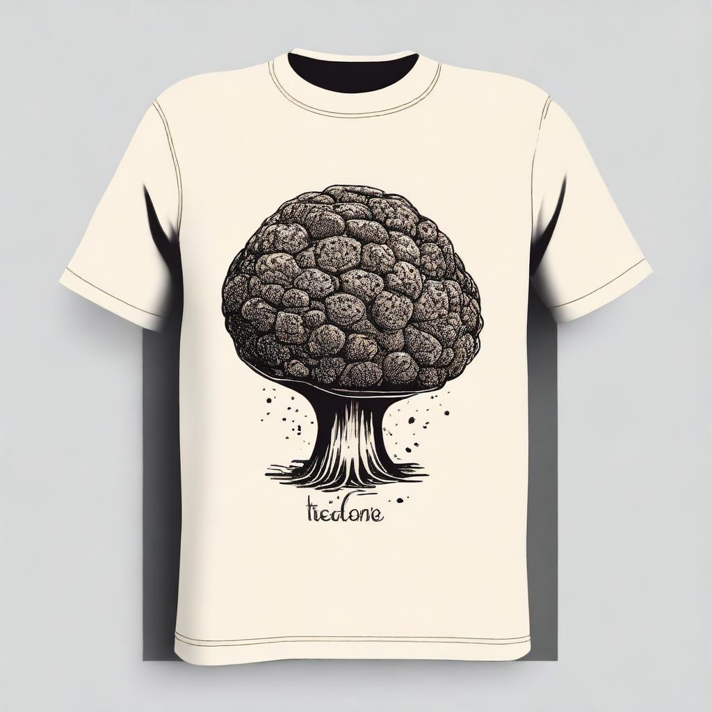 A stylish shirt featuring a detailed illustration of a truffle