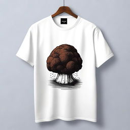 A stylish shirt featuring a detailed illustration of a truffle