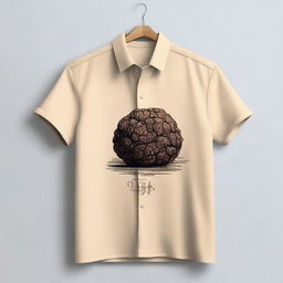 A stylish shirt featuring a detailed illustration of a truffle