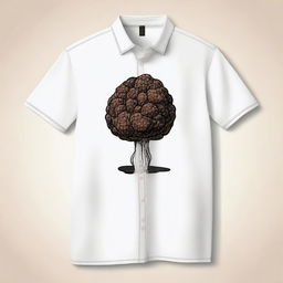 A stylish shirt featuring a detailed illustration of a truffle