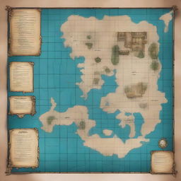 A Dungeons and Dragons scenario map with a 1-inch grid