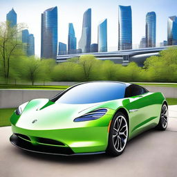 A sleek and modern sports car designed to run on compressed natural gas (CNG)