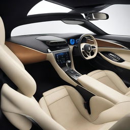 A luxurious and modern interior of a sports car designed to run on compressed natural gas (CNG)