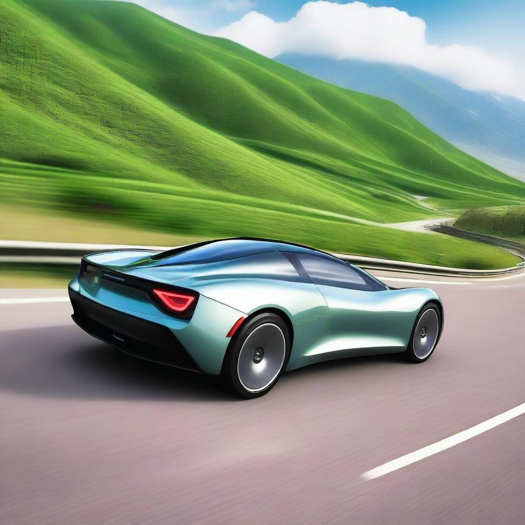 A sleek and modern sports car designed to run on compressed natural gas (CNG)