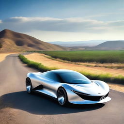 A sleek and modern sports car designed to run on compressed natural gas (CNG)