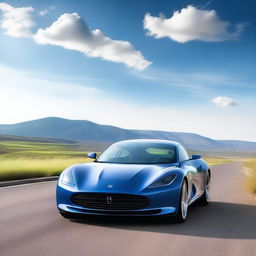 A sleek and modern sports car designed to run on compressed natural gas (CNG)