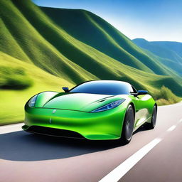 A sleek and modern sports car designed to run on compressed natural gas (CNG)