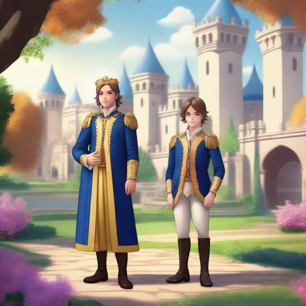 A beautiful kingdom with two princes standing proudly