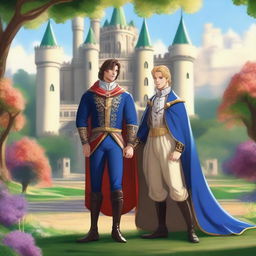 A beautiful kingdom with two princes standing proudly