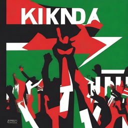 Design a book cover depicting a revolution in Kenya