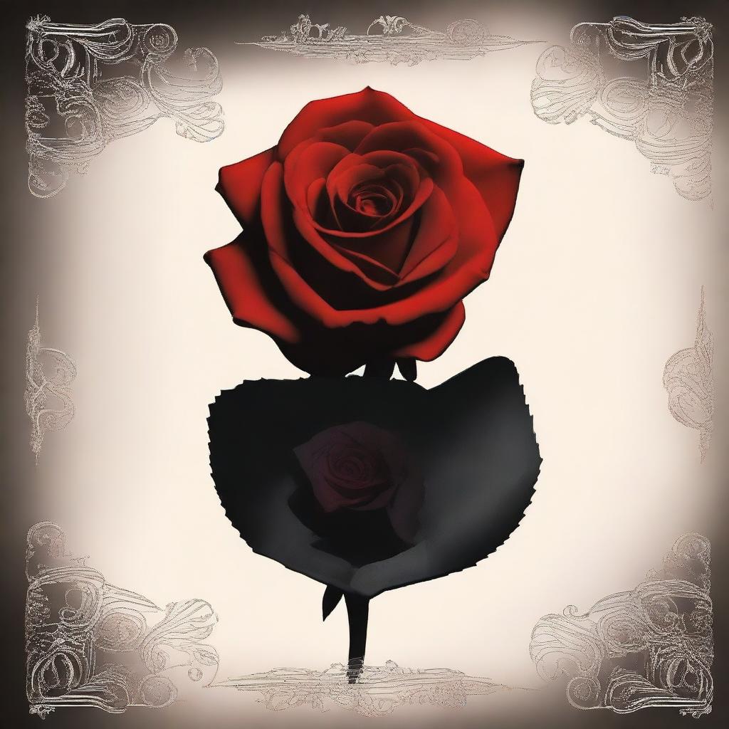 Create a cover image for a dark romance novel titled 'Rose Shadow'