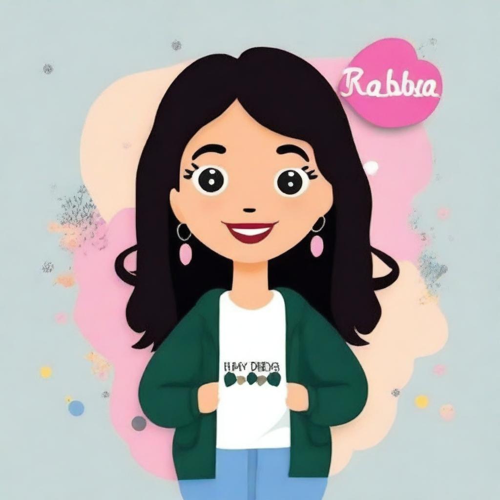 Create a fun and quirky profile picture with the name 'Rabia'