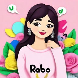 Create a fun and quirky profile picture with the name 'Rabia'