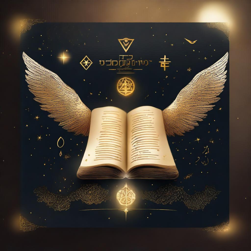 Generate an esoteric illustration style book cover showing an ancient scroll half-open with Hebrew inscriptions and golden mystical symbols