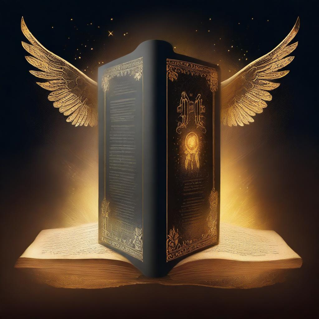 Generate an esoteric illustration style book cover showing an ancient scroll half-open with Hebrew inscriptions and golden mystical symbols