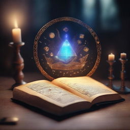 An ancient, magical book glowing with a mysterious light