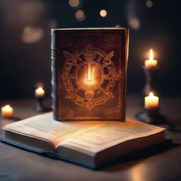 An ancient, magical book glowing with a mysterious light