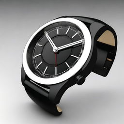 Create a design of a wristwatch with the body shaped like a spaceship