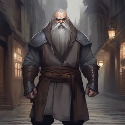 A detailed illustration of an old dwarf rogue