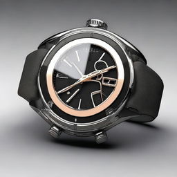 Create a detailed design of a wristwatch with the body shaped like a spaceship