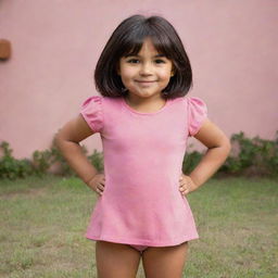 Dora the Explorer standing confidently with a broad, victorious smile.