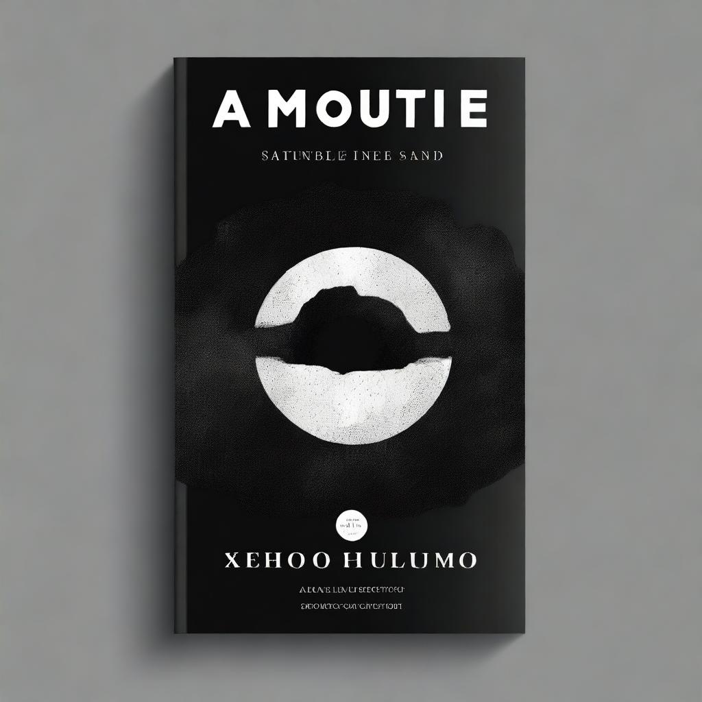 Create a book cover featuring a black asteroid in the middle