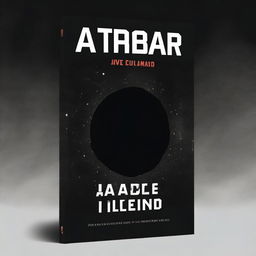 Create a book cover featuring a black asteroid in the middle